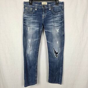 Big Star Liv Skinny Jeans 28R Distressed Medium Wash